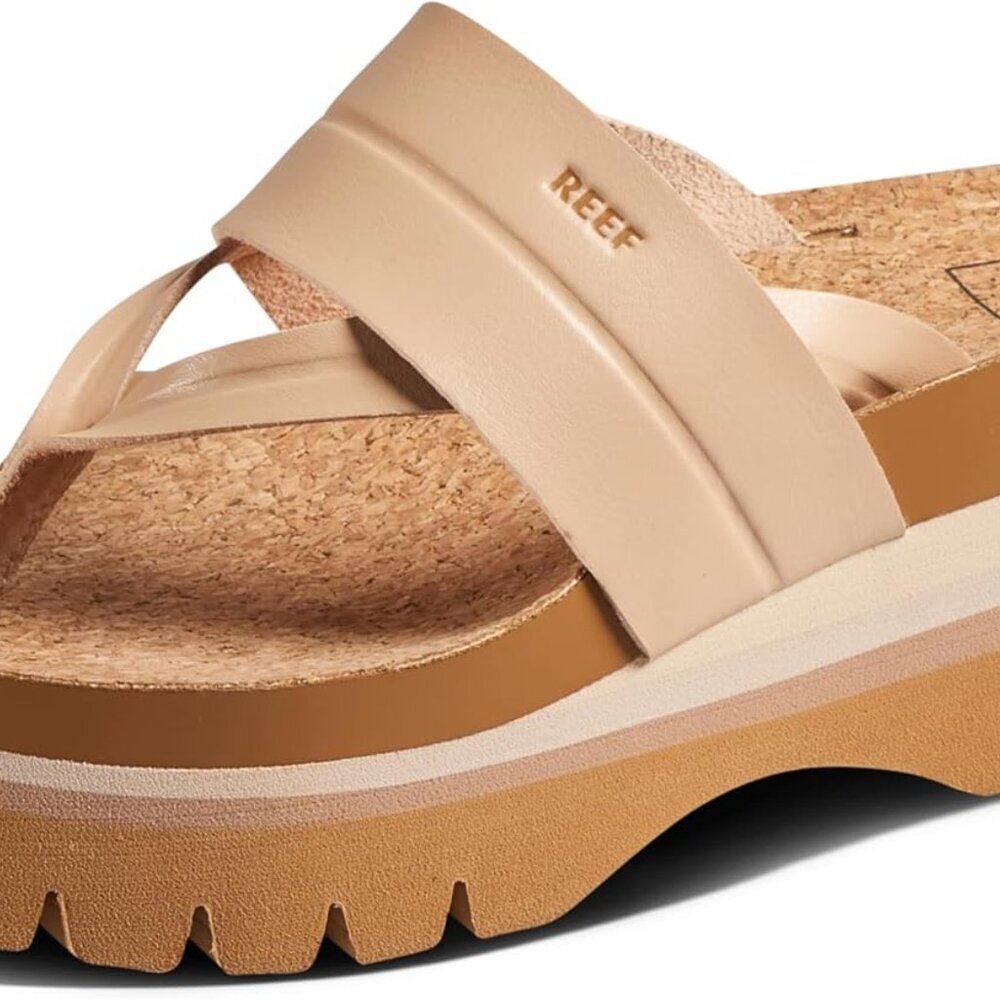 Women's Platform Sandals Vegan Leather 2.5 Inch Slip On Summer Beach Wear